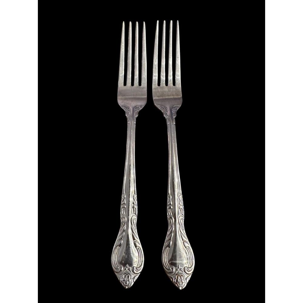 2 Discontinued RSVP SOPHIE Stainless 18/10 Flower Tip Glossy Flatware